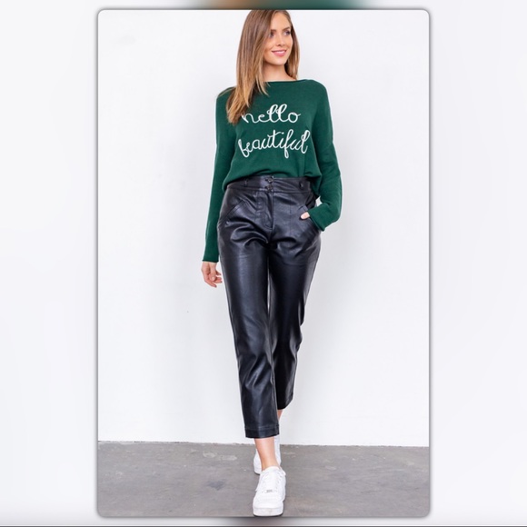 Hello Beautiful Hunter Green Sweater - Picture 5 of 6